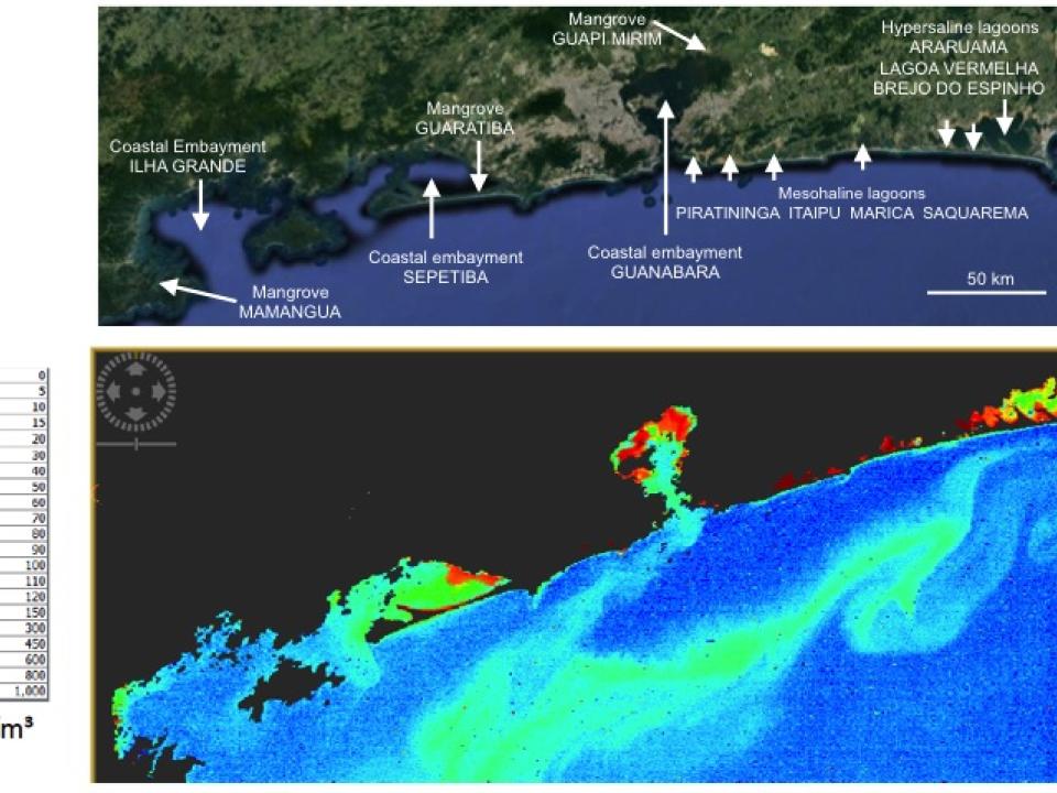 Le littoral de l’état de Rio de Janeiro et les principaux sites d’étude.